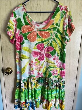 JAMS WORLD Hawaii Hattie Dress Waioli Floral Sz XL
